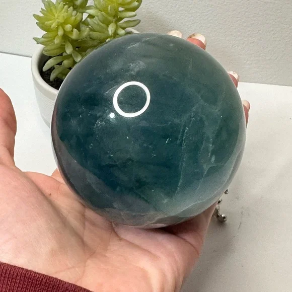 Blue Green Fluorite Sphere - Picture 6 of 9
